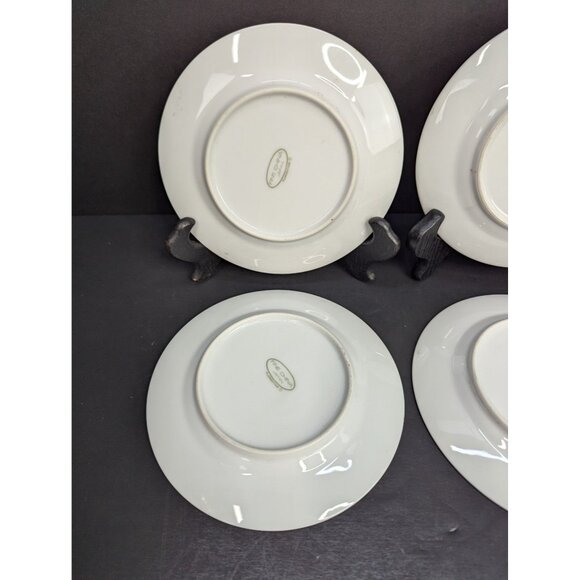 Vintage Fine China Japan Florentine 6 1/2 Inch Bread Plate Silver Trim Set of 4 - Picture 8 of 11